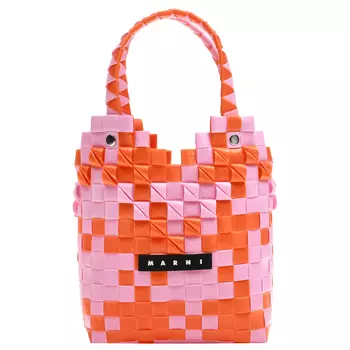 Сумка плетенная, пиксели, розовая MARNI