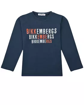 Темно-синяя толстовка с красно-белым лого Bikkembergs детское