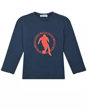 Темно-синяя толстовка с красным лого Bikkembergs детское