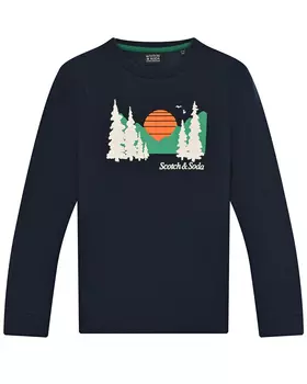 Темно-синяя толстовка с принтом "лес" Scotch&amp;Soda детское