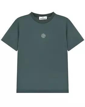 Темно-зеленая футболка с короткими рукавами Stone Island детское