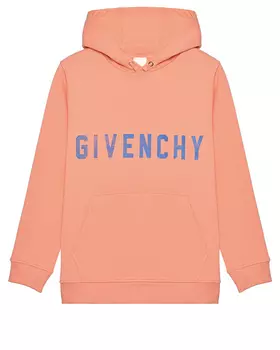 Толстовка-худи с логотипом на груди, оранжевая Givenchy
