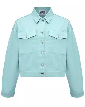 Укороченная джинсовая куртка, голубая Mo5ch1no Jeans