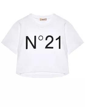 Укороченная футболка с лого No. 21