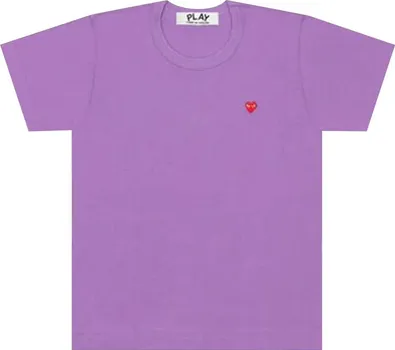 Футболка Comme des Garons PLAY Small Red Heart T-Shirt 'Purple', фиолетовый