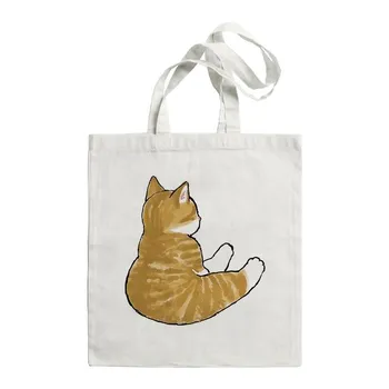 Kawaii Cat Tote Сумки Для Женщин Холщовые Сумки Большой Емкости Женский Покупатель Сумка Сумки На Ремне Симпатичные Аниме Покупки Хлопковая Сумка 24*26cm
