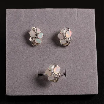 Bolaijewelry 925 пробы серебро опал кольцо серьги ювелирный комплект натуральный Эфиопия опал драгоценные камни изысканные украшения для женщин хороший подарок US RING SIZE:6# жёлтый