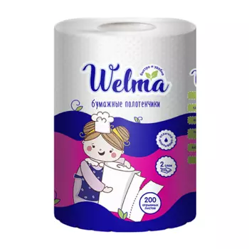 WELMA Салфетки бумажные в рулоне 200