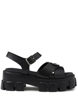 Сандалии с логотипом Prada, черный