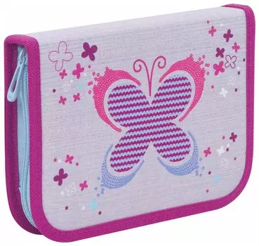 Пенал с наполнением 1 отделение откидная планка Playful Butterfly
