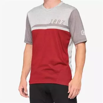 Велоджерси 100% Airmatic Jersey, короткий рукав, Cherry/Grey, 2021 (Размер: M)