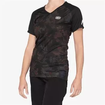 Велоджерси 100% Airmatic Womens Jersey, женская, Black Floral, 2021 (Размер: S)