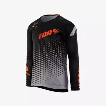 Велоджерси 100% R-Core Supra DH LS Jersey, черно-серый (2018)