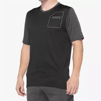 Велоджерси 100% Ridecamp Jersey, короткий рукав, Charcoal/Black, 2021
