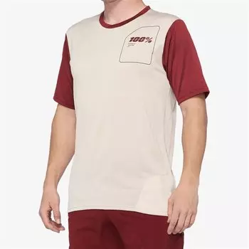 Велоджерси 100% Ridecamp Jersey, короткий рукав, Stone/Brick, 2021 (Размер: M)