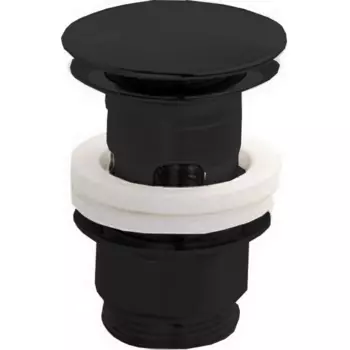 CISAL Донный клапан 1"1/4 для раковин с переливом, click-clack, цвет черный матовый (Не производится!)