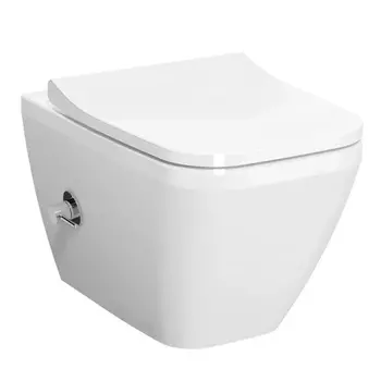 Унитаз подвесной VitrA Integra Square 7082B003-7209 безободковый, с биде и встроенным смесителем