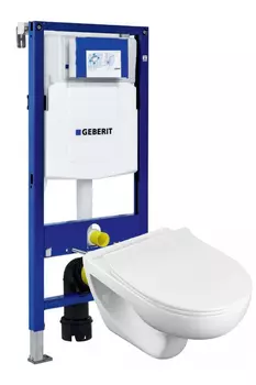 Унитаз с инсталляцией Roca Victoria Rimless 34639300Y+Geberit Duofix 111.300.00.5+сиденье ZRU8013900