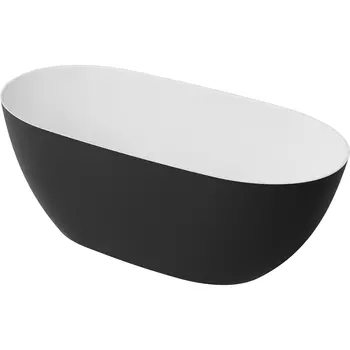 Ванна из искусственного камня Marmite 0016 Top Solid White/Top Solid black 160 матовая черная/белая