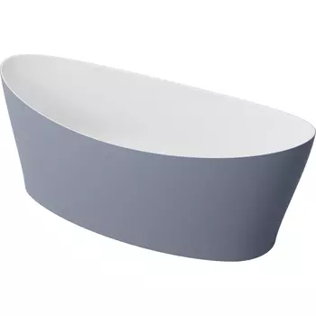 Ванна из искусственного камня Marmite 0073 Top Solid White/Dark Grey 160 матовая белая/темно-серая