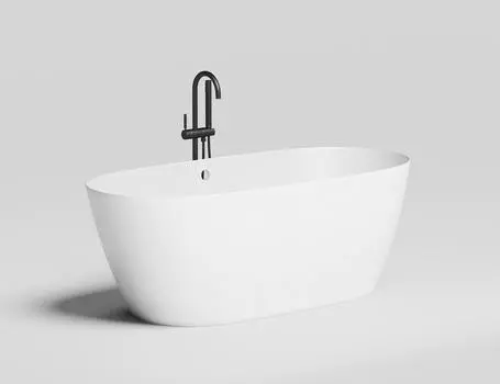 Ванна из искусственного камня Salini Sofia Light 165х75 с отверстием под перелив, белый глянцевый