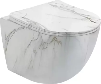 Унитаз подвесной SantiLine SL-5005MRB с микролифтом, под мрамор