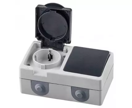 Блок с розеткой и выключателем Stekker PST16-11-54 32759