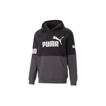 Толстовка с капюшоном и принтом логотипа PUMA Color Block, мужская толстовка, цвет черный, серый 676667-01 S