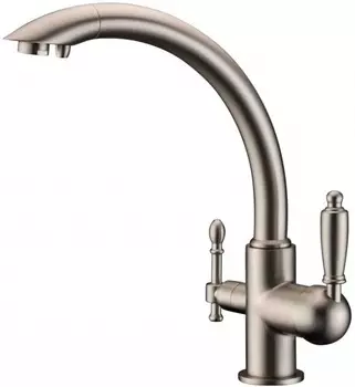 Смеситель для кухни Zorg Clean Water ZR 314 YF-33 NIСKEL с подключением фильтра хром матовый, никель