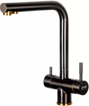 Смеситель для кухни ZorG Inox SZR-7039 BR/GRAFIT с подключением фильтра бронза, графит