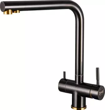 Смеситель для кухни ZorG Inox SZR-2020 BR/ GRAFIT с подключением фильтра бронза, графит