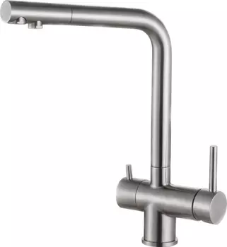 Смеситель для кухни ZorG Inox SZR-7039 с подключением фильтра сталь матовая