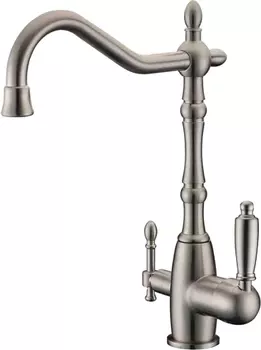 Смеситель для кухни Zorg Sanitary ZR 312 YF-33-NICKEL с подключением фильтра хром матовый, никель