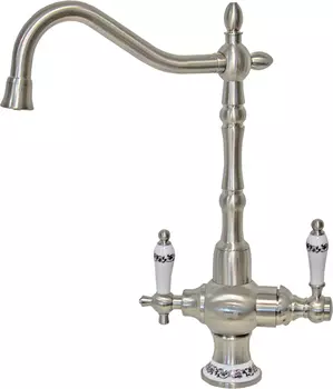 Смеситель для кухни Zorg Clean Water ZR 336 YF-50 SATIN с подключением фильтра хром, белый, сатин