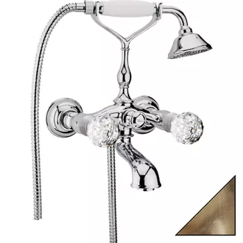 Смеситель для ванны с душем Webert Karenina бронза, кристаллы Swarovski