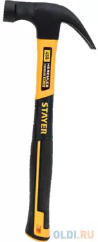 STAYER Hercules-M, 450 г, молоток-гвоздодёр столярный с фиберглассовой рукояткой, Professional (2027-450)
