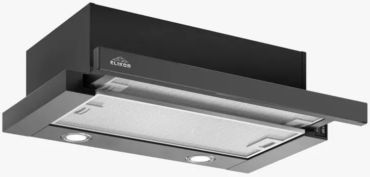 Кухонная вытяжка Elikor Интегра Glass 60П-400-В2Л черная/стекло черное