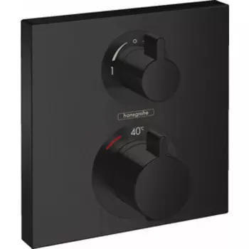Термостат для ванны Hansgrohe Ecostat Square с механизмом, матовый черный (15714670, 01800180)