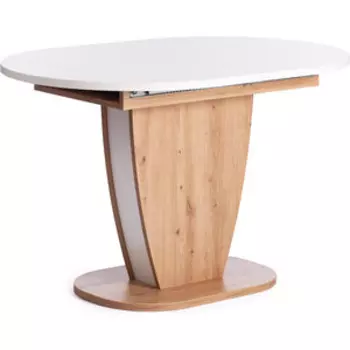 TetChair Стол обеденный Saturn лдсп 120/160x80x75,5 см дуб артисан/белый