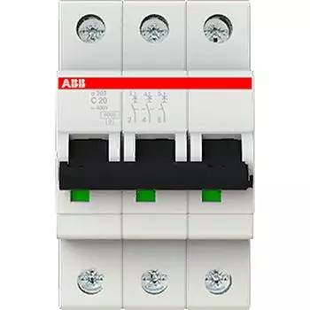 Автоматический выключатель ABB S203 3P C20 А 6 кА 2CDS253001R0204