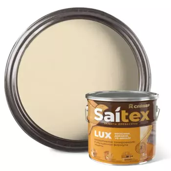 Антисептик защитно-декоративный Saitex Lux полуглянцевый прозрачный 3 л