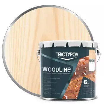 Антисептик защитно-декоративный Текстурол Woodline ДЗС полуглянцевый прозрачный 3 л