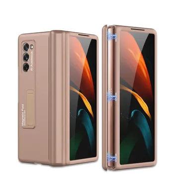 Чехол с магнитным кронштейном для Samsung Z Fold 2 Fold 3 4 5, универсальный защитный чехол с шарниром for Samsung z fold 3 чёрный