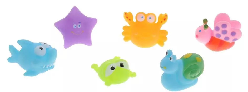 Набор резиновых игрушек для ванной – Веселое купание, 6 шт.