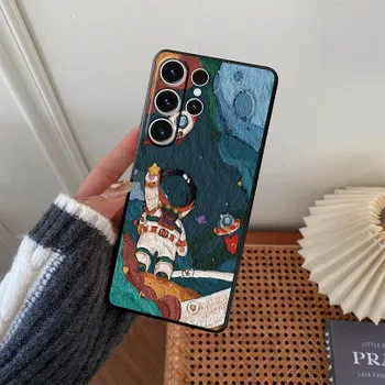 Мягкий силиконовый черный чехол с рисунком космонавта для Xiaomi Redmi Note 13 Pro 13C Poco C65 Samsung A55 S24 iPhone Camera Защитный противоударный чехол Samsung Galaxy S10 4G
