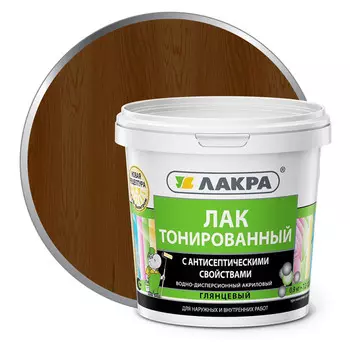 лак акриловый ЛАКРА орех 0,9кг, арт.0007570