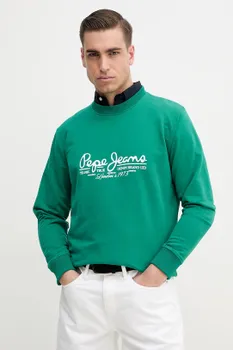 Хлопковая толстовка DUMAS CREW Pepe Jeans, зеленый