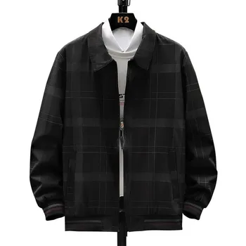 Мужская куртка Plus Fat Fat Guy Loose Casual Baseball Uniform Весна и осень Fat Brother Тонкое пальто на одежде M