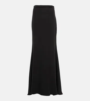 Юбка макси из шелка VALENTINO, черный