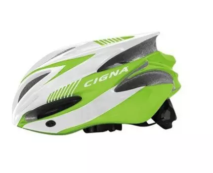 Шлем велосипедный Cigna WT-029, зелёный/белый (Размер: 57-62 см.)